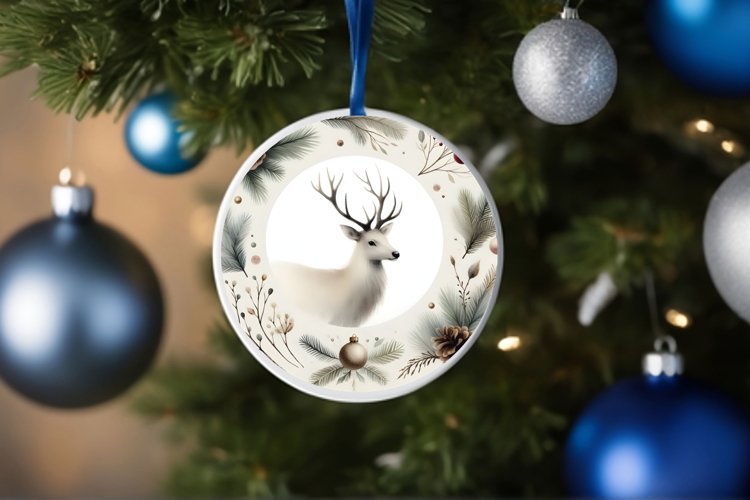 Round Christmas Ornament Sublimation|Clipart example image 1