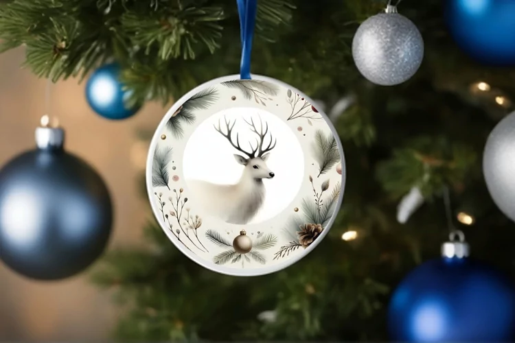 Round Christmas Ornament Sublimation|Clipart
