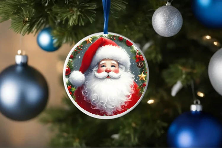 Round Christmas Ornament Sublimation|Clipart