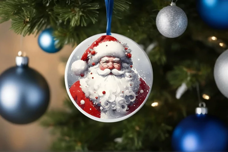 Round Christmas Ornament Sublimation|Clipart