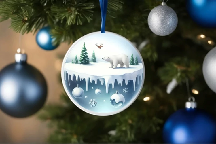 Winter Scene with Polar Bear