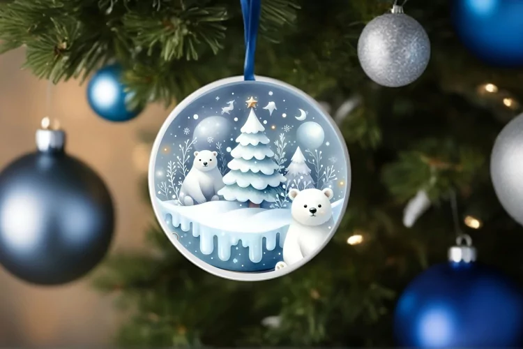 Winter Scene with Polar Bear