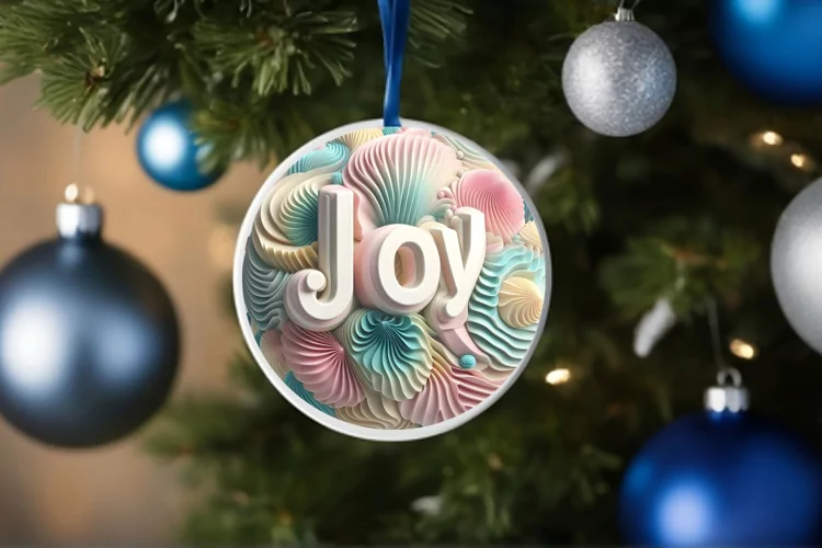 Round Christmas Ornament Sublimation|Clipart