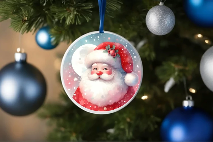 Round Christmas Ornament Sublimation|Clipart
