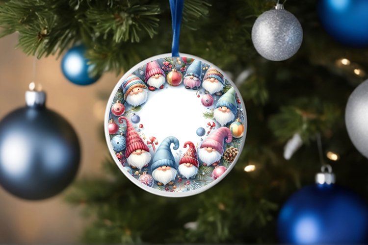 Round Christmas Ornament Sublimation|Clipart example image 1