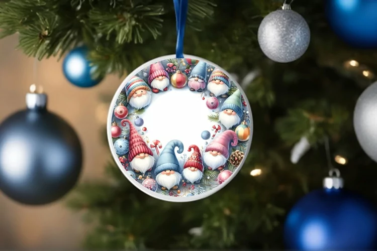 Round Christmas Ornament Sublimation|Clipart