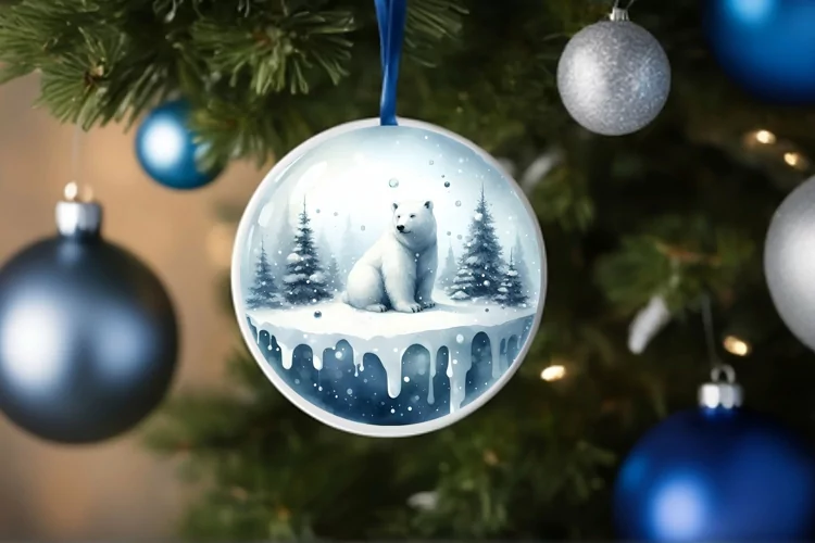 Winter Scene with Polar Bear