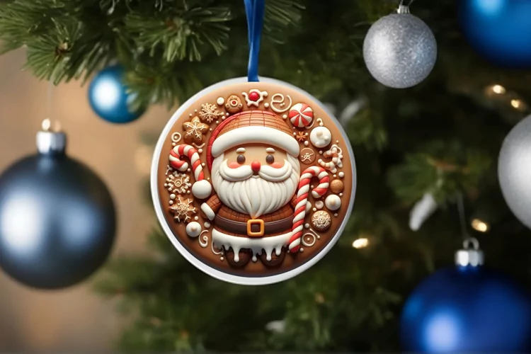 Round Christmas Ornament Sublimation|Clipart