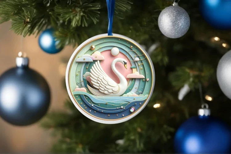 Round Christmas Ornament Sublimation|Clipart