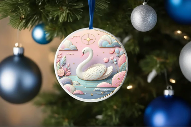Round Christmas Ornament Sublimation|Clipart