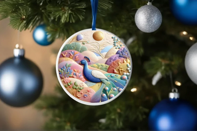 Round Christmas Ornament Sublimation|Clipart