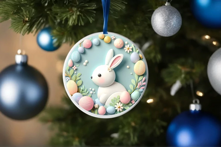 Round Christmas Ornament Sublimation|Clipart