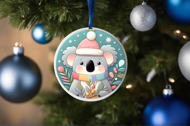 Round Christmas Ornament Sublimation|Clipart example image 1