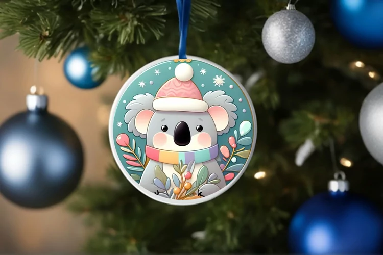 Round Christmas Ornament Sublimation|Clipart