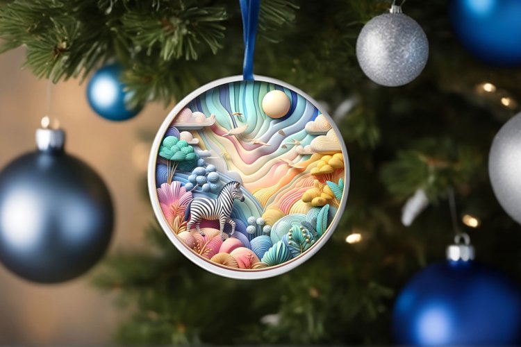Round Christmas Ornament Sublimation|Clipart example image 1