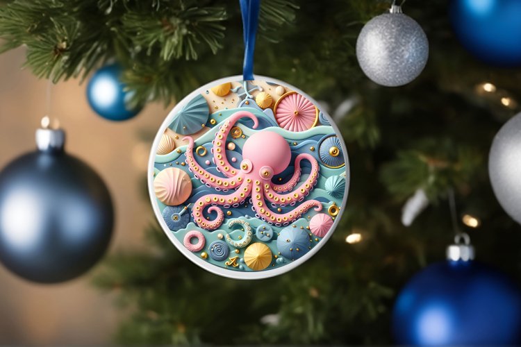 Round Christmas Ornament Sublimation|Clipart example image 1