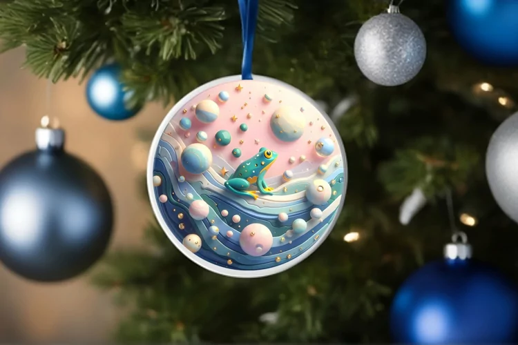 Round Christmas Ornament Sublimation|Clipart