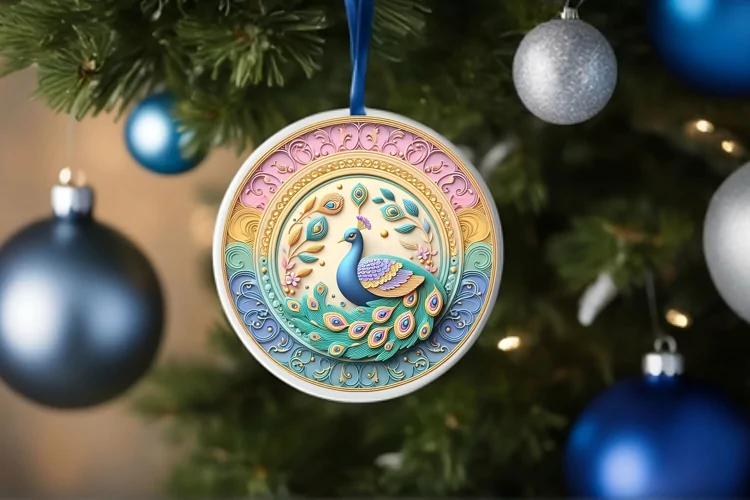 Round Christmas Ornament Sublimation|Clipart