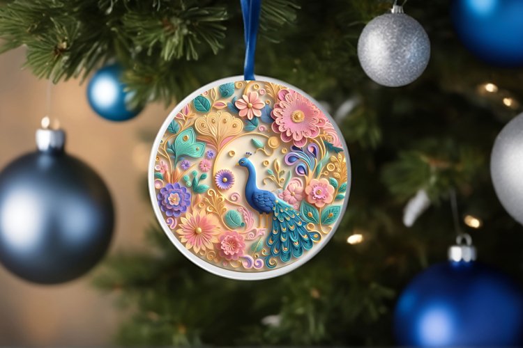 Round Christmas Ornament Sublimation|Clipart example image 1