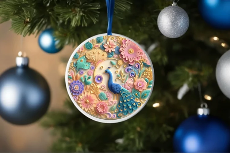 Round Christmas Ornament Sublimation|Clipart