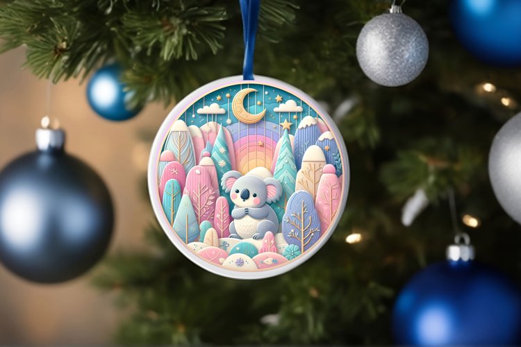 Round Christmas Ornament Sublimation|Clipart example image 1