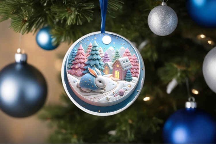 Round Christmas Ornament Sublimation|Clipart