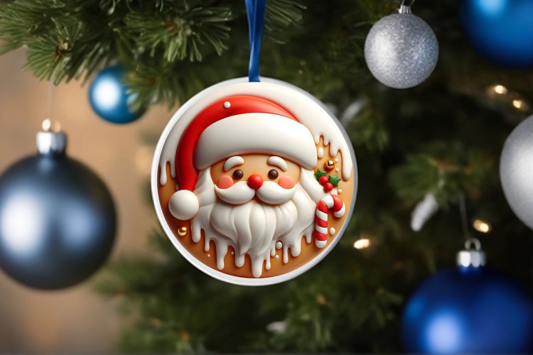 Round Santa Ornament Melting example image 1