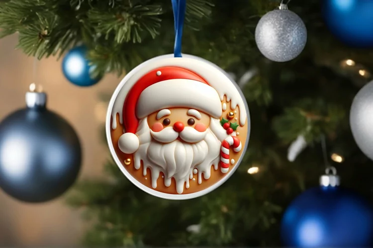 Round Santa Ornament Melting