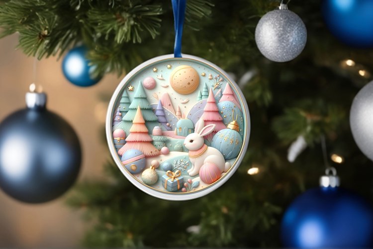 Round Christmas Ornament Sublimation|Clipart