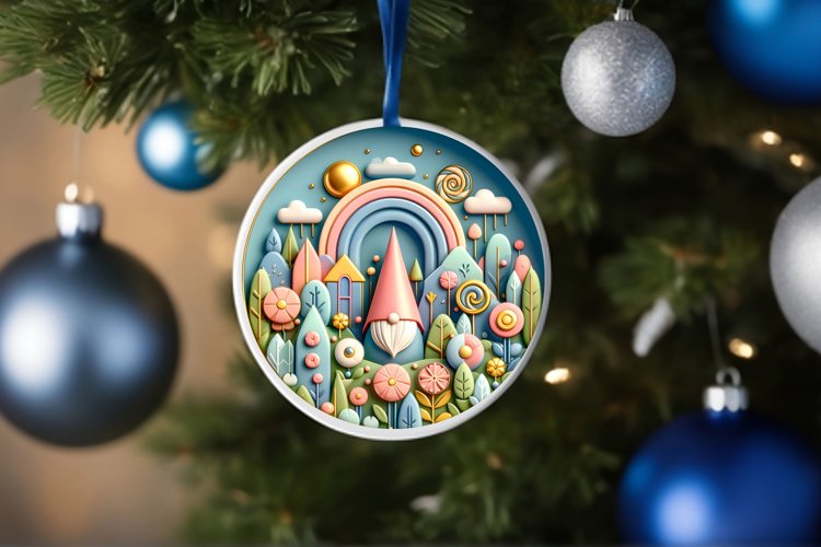 Round Christmas Ornament Sublimation|Clipart