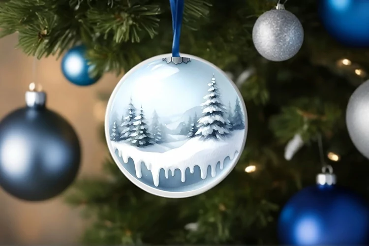 Winter 3D Round Ornament