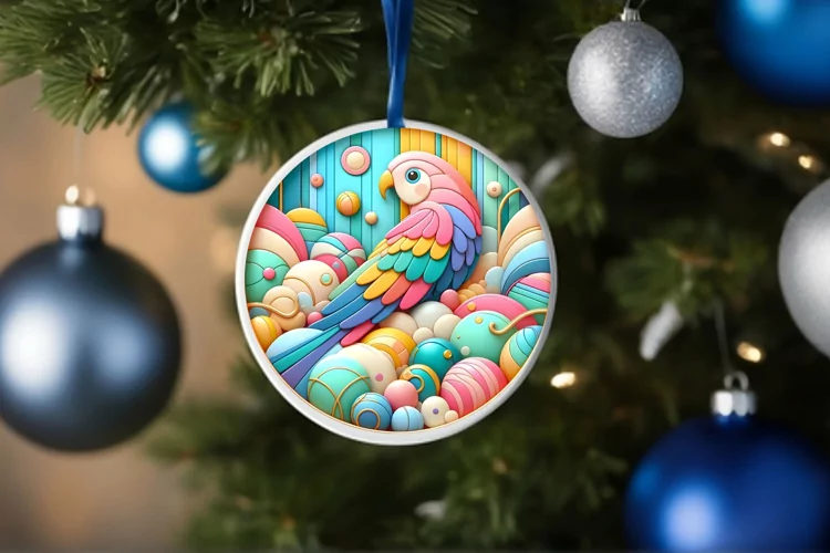 Round Christmas Ornament Sublimation|Clipart