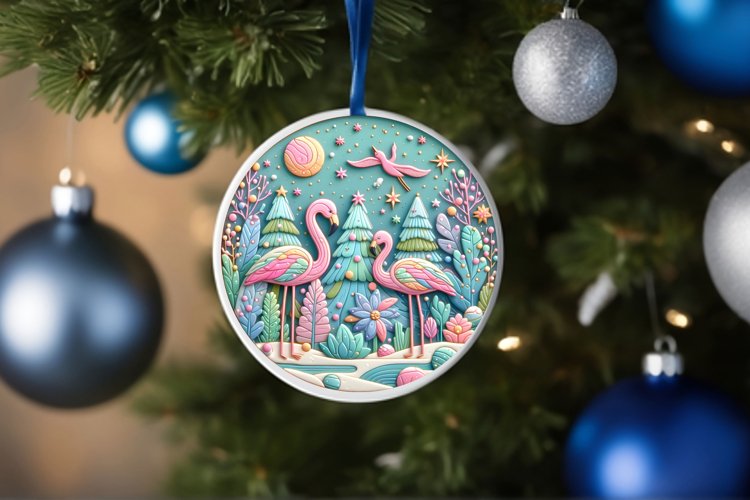 Round Christmas Ornament Sublimation|Clipart example image 1