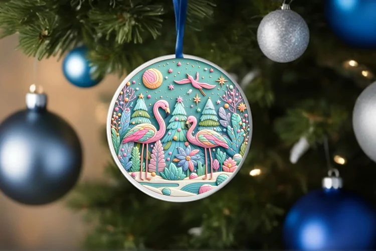 Round Christmas Ornament Sublimation|Clipart