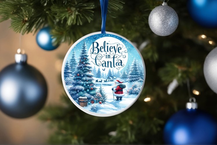 Believe in Santa Winter Scene Sublimation PNG