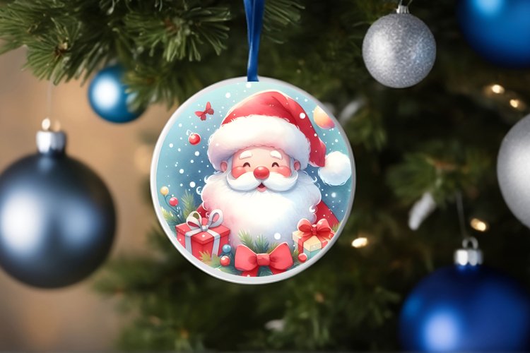 Santa Christmas Ornament Sublimation PNG