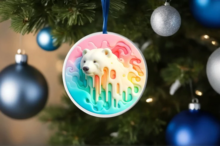 Pastell Christmas Ornament Polar Bear