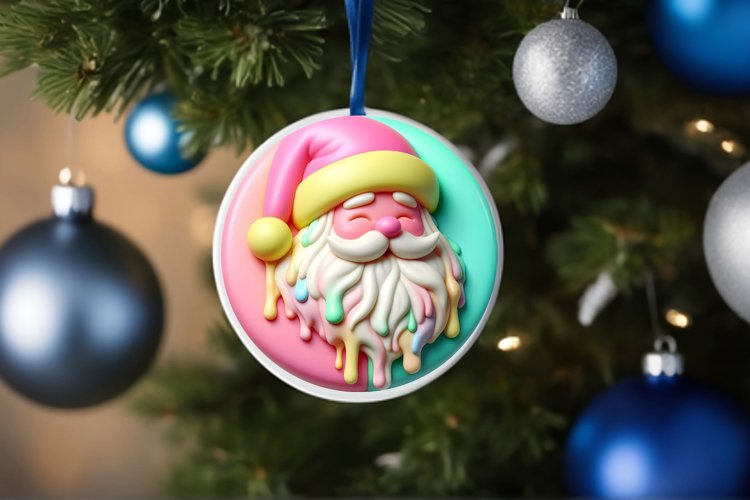 Santa Type Treatment Christmas Ornament Sublimation PNG