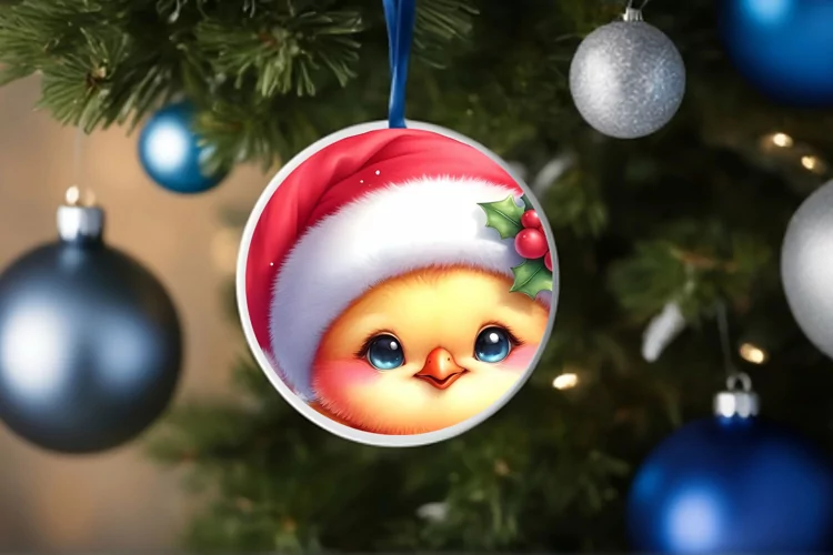 Round Christmas Ornament Sublimation|Clipart