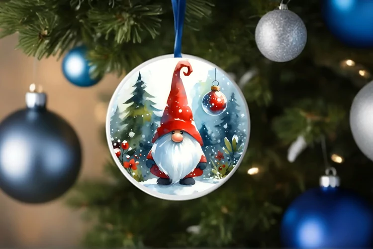 Round Christmas Ornament Sublimation|Clipart