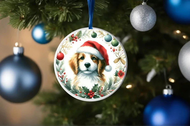 Round Christmas Ornament Sublimation|Clipart