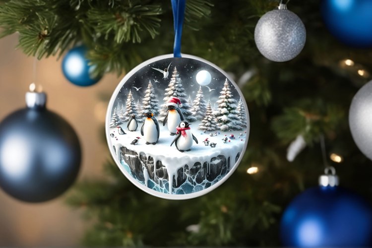 Round Christmas Ornament Sublimation|Clipart example image 1