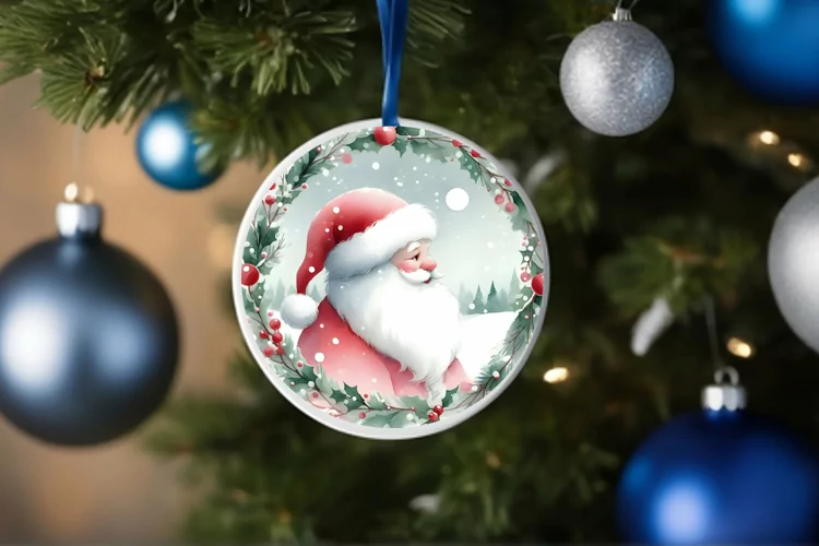 Round Christmas Ornament Sublimation|Clipart