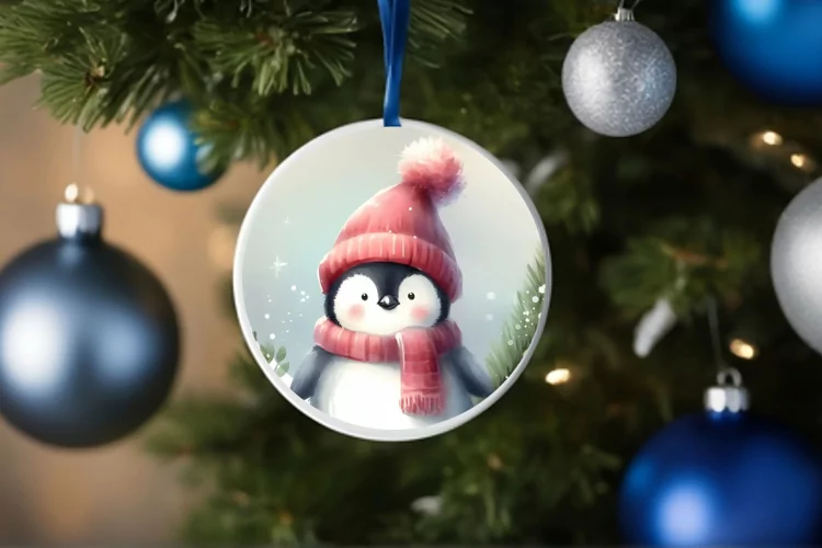 Round Christmas Ornament Sublimation|Clipart
