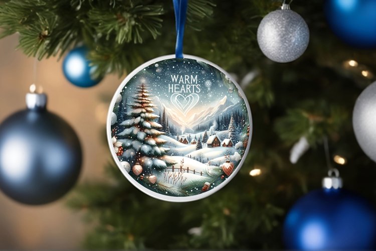 Round Christmas Ornament Sublimation|Clipart example image 1