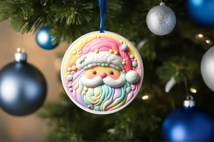 Round Christmas Ornament Sublimation|Clipart