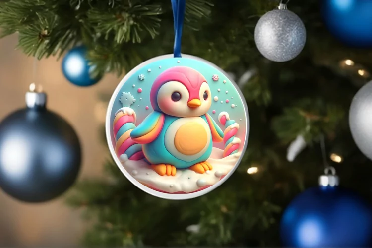 Round Christmas Ornament Sublimation|Clipart