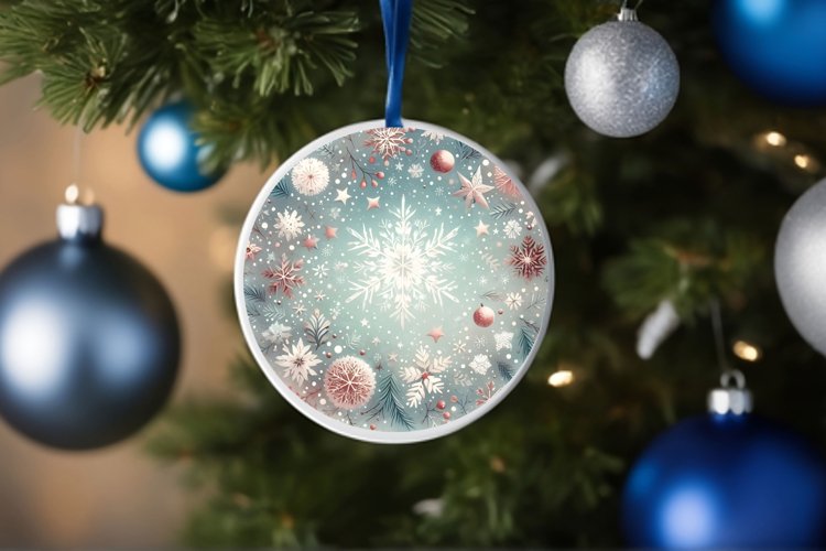Round Christmas Ornament Sublimation|Clipart example image 1
