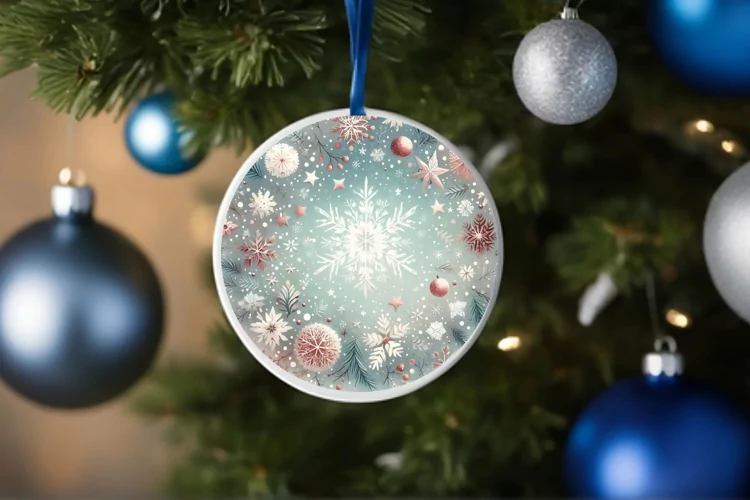 Round Christmas Ornament Sublimation|Clipart