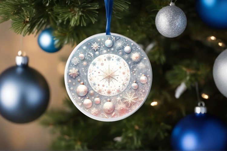 Round Christmas Ornament Sublimation|Clipart example image 1